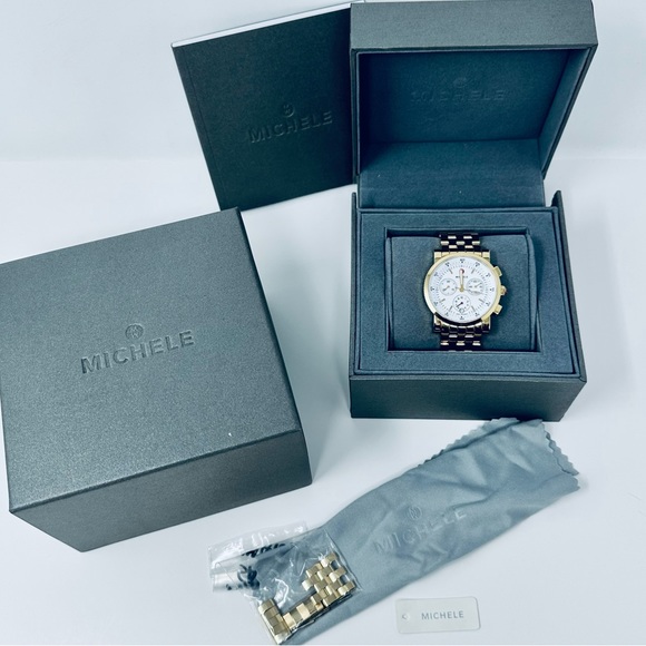 MICHELE SPORT SAIL GOLD 38MM WATCH - Picture 2 of 10